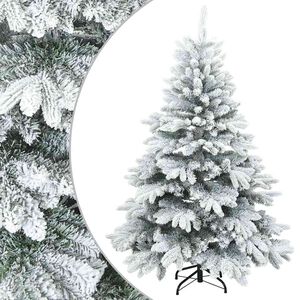 vidaXL Artificial Hinged Christmas Tree Snow Flocked White 120 cm
