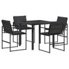 vidaXL Garden Dining Set 5 pcs Black and Dark Grey Textilene and Steel