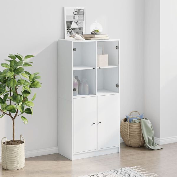 vidaXL Highboard with Doors White 68x37x142 cm Engineered Wood