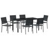 vidaXL Garden Dining Set 7 pcs Black PE Rattan