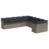 vidaXL 10 Piece Garden Sofa Set with Cushions Grey Poly Rattan