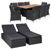 vidaXL 11 Piece Outdoor Dining Set Poly Rattan Black