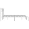 vidaXL Metal Bed Frame without Mattress with Headboard White 150x200cm