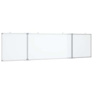 vidaXL Magnetic Whiteboard Foldable 160x40x1.7 cm Aluminium