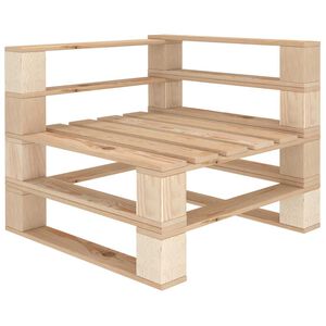 vidaXL Garden Pallet Corner Sofa Wood