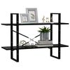 vidaXL 2-Tier Book Cabinet Black 100x30x70 cm Engineered Wood