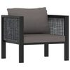 vidaXL 10 Piece Garden Lounge Set with Cushions Poly Rattan Anthracite