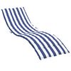 vidaXL Sun Lounger Cushion Blue&White Stripe Oxford Fabric