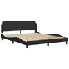 vidaXL Bed Frame with LED without Mattress "Hvar" Black and White 152x203 cm