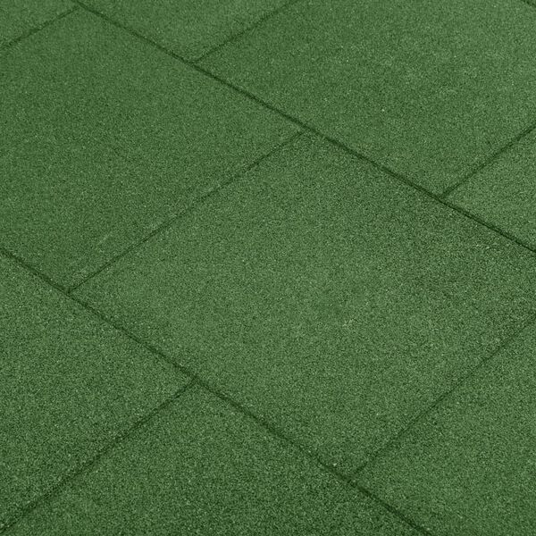vidaXL Fall Protection Tiles 6 pcs Rubber 50x50x3 cm Green