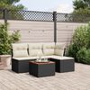 vidaXL 5 Piece Garden Sofa Set with Cushions Black Poly Rattan