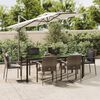 vidaXL 7 Piece Garden Dining Set with Cushions Black and Grey Poly Rattan