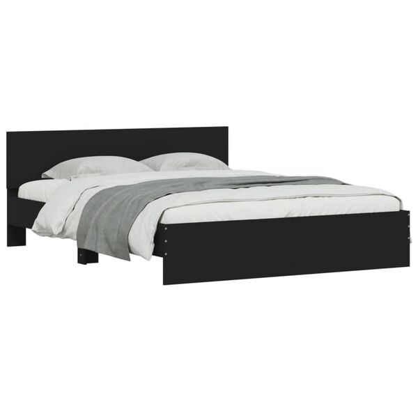 vidaXL Bed Frame without Mattress Black 150x200 cm King Size