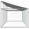 vidaXL Dog Cage with Roof and Door Grey 8x2x2 m Galvanised Steel