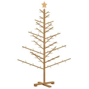 vidaXL Wooden Christmas Tree with Stand Brown 150 cm Solid pine wood