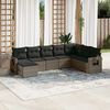 vidaXL 8 Piece Garden Sofa Set with Cushions Grey Poly Rattan