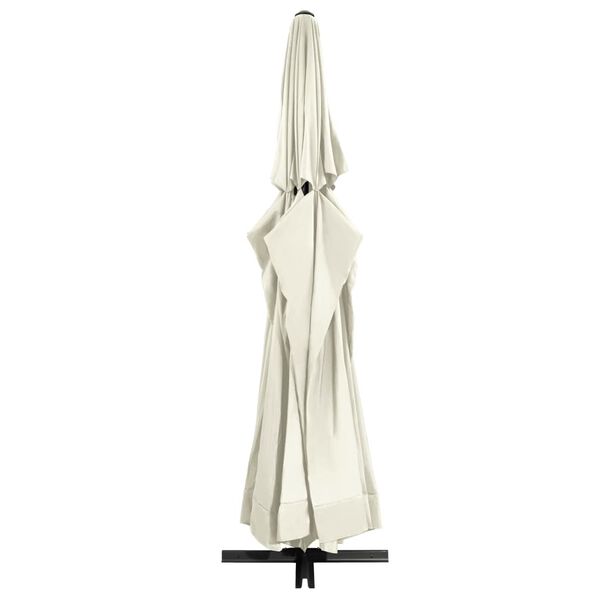 vidaXL Garden Parasol with Aluminium Pole 600 cm Sand White