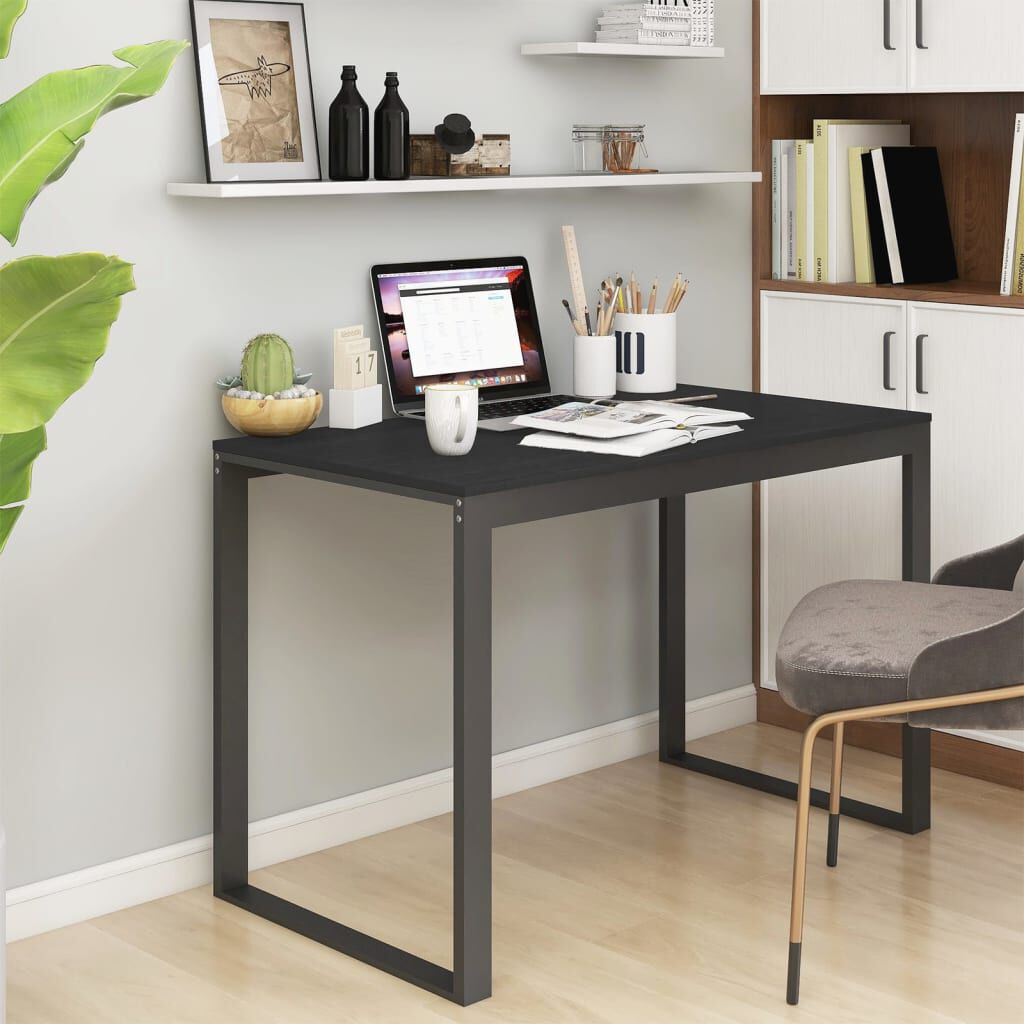 vidaXL Computer Desk Black 110x60x73 cm Engineered Wood