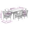 vidaXL 7 Piece Garden Dining Set with Cushions Grey Poly Rattan