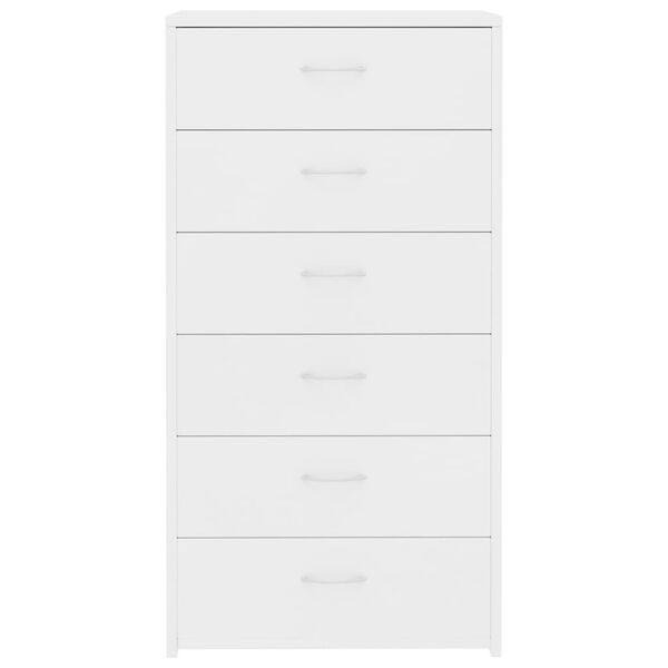 vidaXL Sideboard with 6 Drawers White 50x34x96 cm Engineered Wood