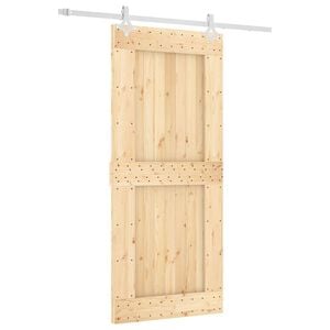 vidaXL Sliding Door Natural and White 90 x 210 cm Solid Pine Wood