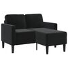 vidaXL 2-Seater Sofa with Chaise L-shaped Black 125 cm Velvet