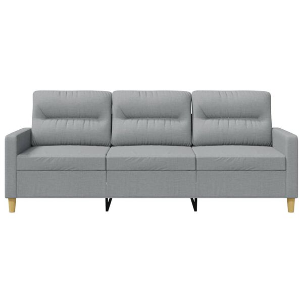 vidaXL 3-Seater Sofa Light Grey 180 cm Fabric