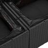 vidaXL Garden Sofa Set with Storage 9 pcs Black Poly rattan