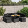vidaXL 8 Piece Garden Sofa Set with Cushions Black Poly Rattan