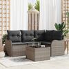 vidaXL Garden Sofa Set Grey Poly Rattan