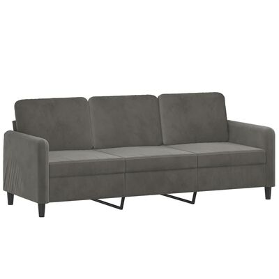 vidaXL 2 Piece Sofa Set with Throw Pillows&Cushions Dark Grey Velvet