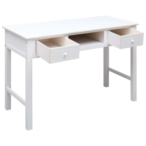vidaXL Writing Desk White 110x45x76 cm Wood
