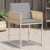 vidaXL Garden Chairs with Cushions 4 pcs Mix Beige Poly Rattan