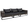 vidaXL 3 Piece Garden Sofa Set with Cushions Poly Rattan Grey