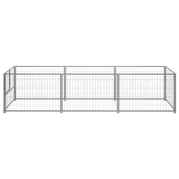 vidaXL Dog Kennel Silver 3 m&sup2; Steel