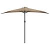 vidaXL Garden Parasol with Aluminium Pole Taupe 300x155 cm Half