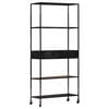 vidaXL Book Cabinet 80x35x180 cm Rough Mango Wood & Iron