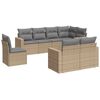vidaXL 8 Piece Garden Sofa Set with Cushions Beige Poly Rattan