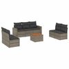 vidaXL 8 Piece Garden Sofa Set with Cushions Grey Poly Rattan