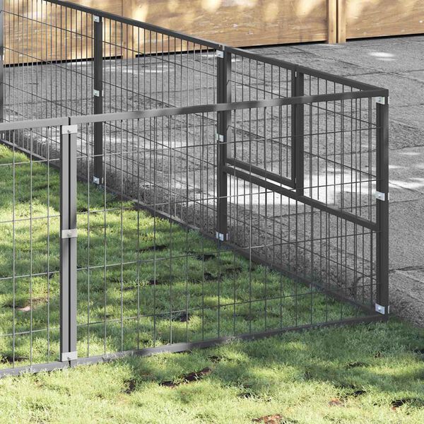 vidaXL Dog Kennel Silver 36 m&sup2; Steel