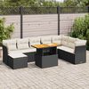 vidaXL 9 Piece Garden Sofa Set with Cushions Black Poly Rattan