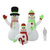 vidaXL Inflatable Snowman Family with LEDs 500 cm