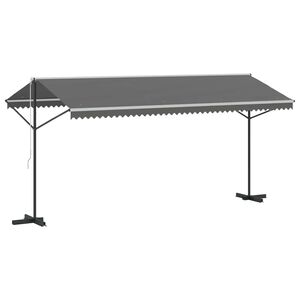 vidaXL Free Standing Awning 5 x 3 m Polyester Grey
