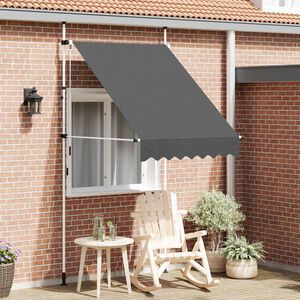 vidaXL Manual Retractable Awning 150 cm Anthracite