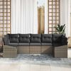 vidaXL Sofa Set with Cushion 7 pcs Grey Poly Rattan