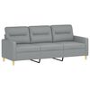 vidaXL 3 Piece Sofa Set with Cushions Light Grey Fabric