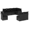vidaXL 8 Piece Garden Sofa Set with Cushions Black Poly Rattan