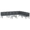 vidaXL 5 Piece Garden Bench Set with Cushions Black Powder-coated Steel