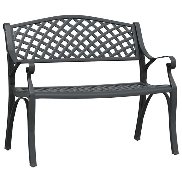 vidaXL Garden Bench 102 cm Cast Aluminium Black
