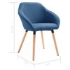 vidaXL Dining Chairs 4 pcs Blue Fabric